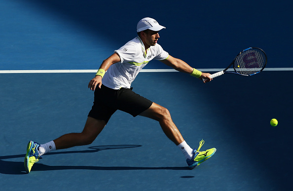 Gilles Muller, pictured here in Sydney, will be looking to come in and volley regularly (Getty/Matt King)