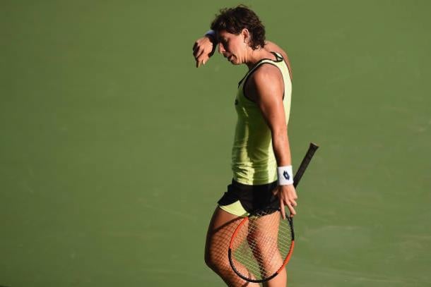 Suarez Navarro struggled as she fell to Cibulkova for the fifth time (Getty/Matt Roberts)