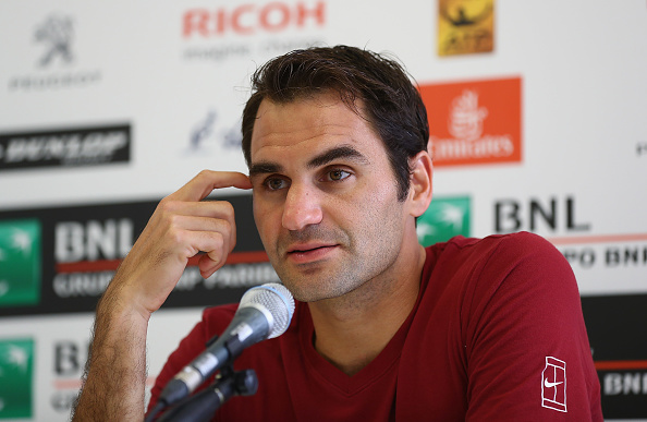 Roger Federer at a press conference in Rome, where he expressed doubts about his participation at the French Open (Getty/Matthew Lewis)