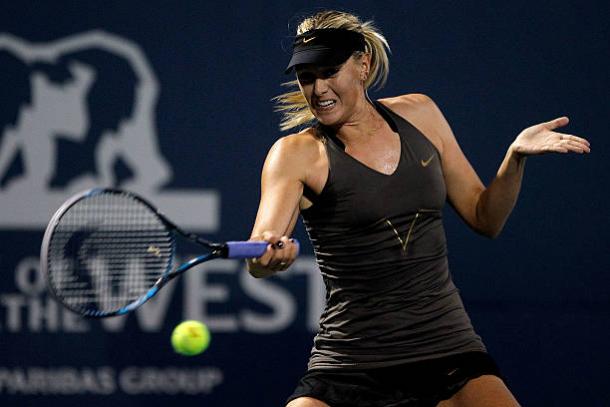 Maria Sharapova in action at the Bank of the West Classic in 2011, the last time she played at the tournament (Getty/Matthew Stockman)