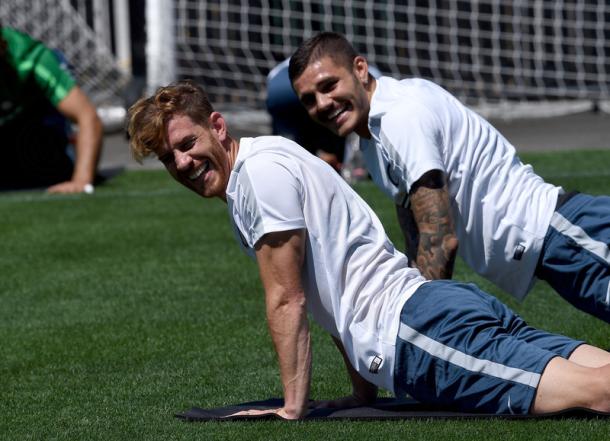 Mauro Icardi and Christian Ansaldi enjoying themselfs at the U.S Tour with Inter Milan  | Photo: Inter Milan's offical website