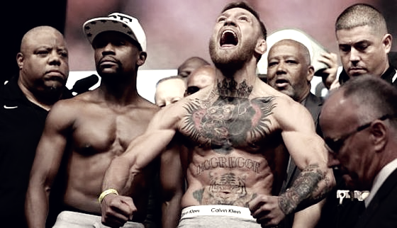 McGregor y Mayweather ayer tras el pesaje. Fuente: Getty