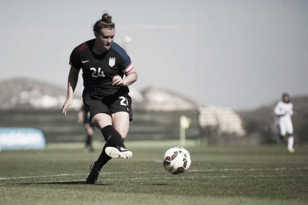 Savannah McCaskill with the USYNT | Photo: Jose Breton/Nurphoto