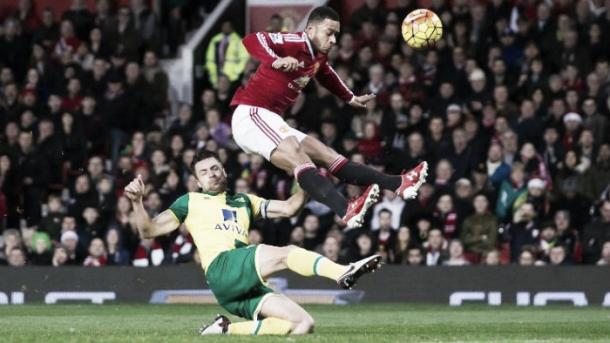 Memphis scored - Norwich City earlier this season | Photo; Getty Images