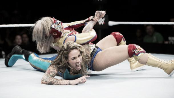 Princesa took the fight to her opponent. Photo-WWE.com