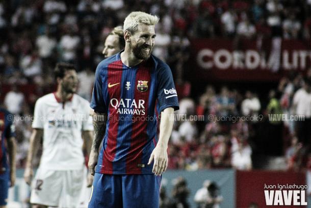 Leo Messi, a punto de marcar | Foto: Juan Ignacio Lechuga - VAVEL