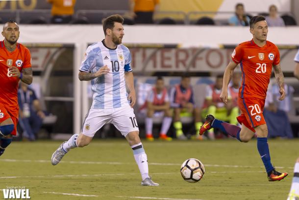 Lionel Messi during the Copa America Centenario final against Chile | Stephen Furst - VAVEL USA