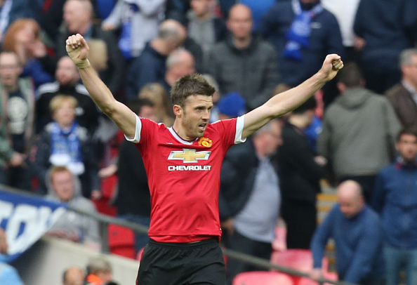 Michael Carrick celebrates at full-time in the semi-final | Photo: Tom Purslow/Manchester United