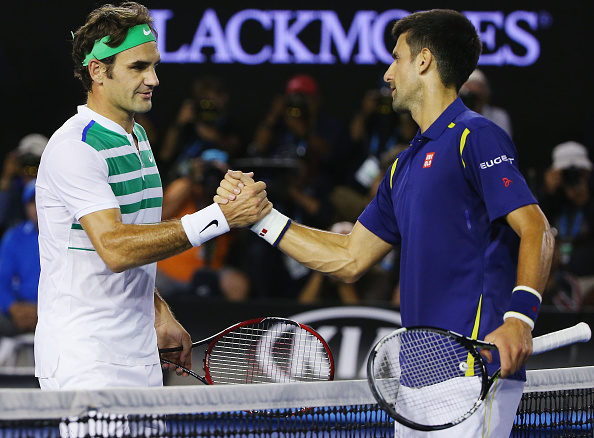 Roger Federer falls to Novak Djokovic in four sets in the semifinals. Credit: Michael Dodge/Getty Images