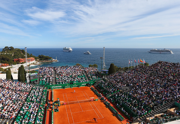 Federer and Bautista-Agut compete on a beautiful day in Monte Carlo. Credit: Michael Steele/Getty Images