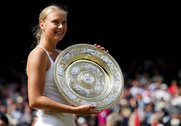 Maria Sharapova after winning her sole Wimbledon title back in 2004 (Getty/Mike Hewitt)