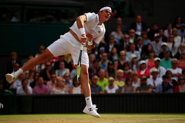 Milos Raonic served his way into the quarterfinals of the Wimbledon Championships this year | Photo: Clive Brunskill/Getty Images Europe
