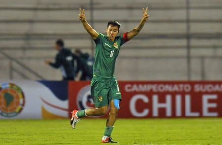 Bruno Miranda with the U20 Bolivian national team during the South American Championship | Source: Juan Cevallos - AFP/Getty Images