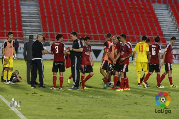 CD Mirandés antes de la tanda de penaltis | Foto: LaLiga