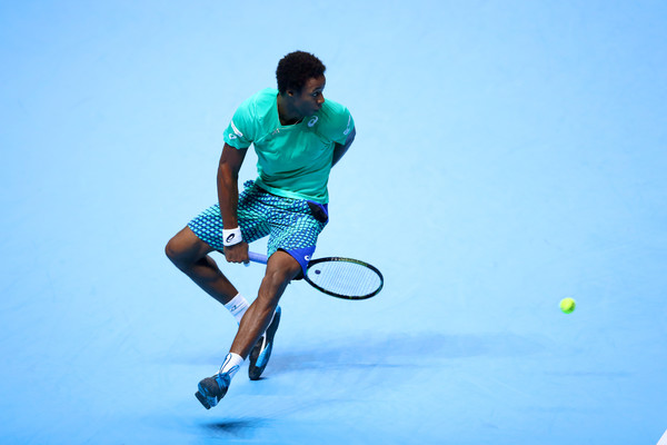 Gael Monfils attempts a tweener during his loss on Sunday. Photo: Clive Brunskill/Getty Images