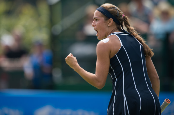 Monica Puig celebrates after winning a point during the 2016 Aegon Open Nottingham. | Photo: Getty Images