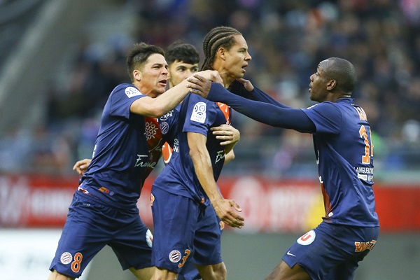 Los jugadores del Montpellier celebrando uno de los goles (Foto: Montpellier)