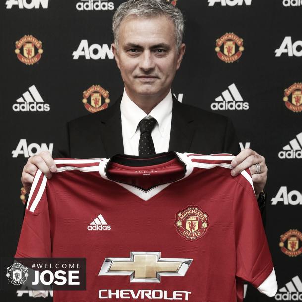 Above: Jose Mourinho been revealed as Manchester United manager | Photo: manutd.com