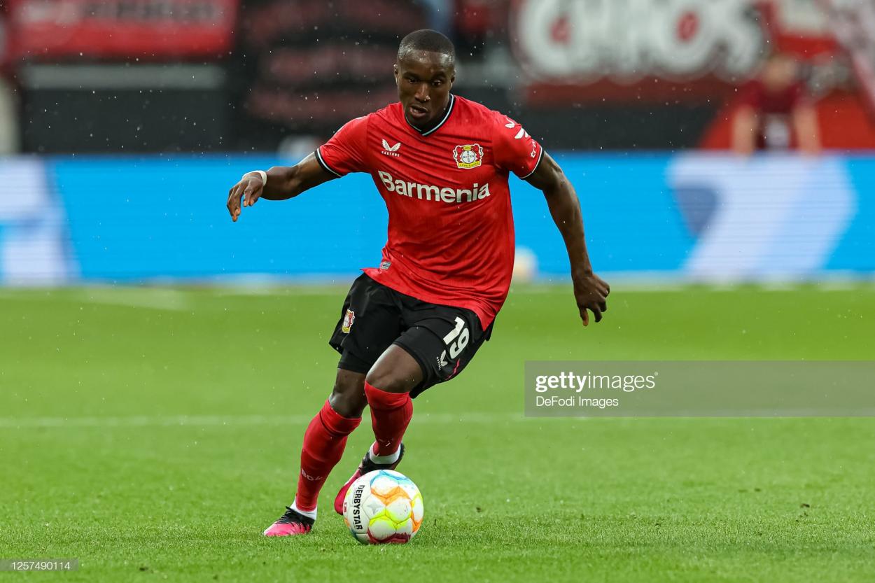 <strong><a  data-cke-saved-href='https://www.vavel.com/en/international-football/2023/04/13/germany-bundesliga/1143660-wolfsburg-vs-bayer-leverkusen-bundesliga-preview-gameweek-28-2023.html' href='https://www.vavel.com/en/international-football/2023/04/13/germany-bundesliga/1143660-wolfsburg-vs-bayer-leverkusen-bundesliga-preview-gameweek-28-2023.html'>Moussa Diaby</a></strong> has scored nine goals and has eight assists this season and has helped give Leverkusen a chance of European football next season PHOTO CREDIT: DeFodi Images
