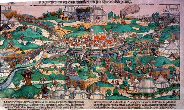 Imagen de la ciudad de Münster en 1534. Fuente: Wikipedia