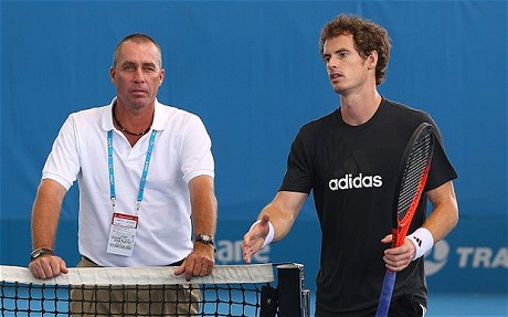 Ivan Lendl (left) and Andy Murray during a practice. Photo: Getty Images