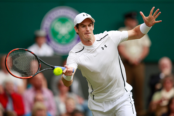 Murray lunges for a forehand during his second round win. Photo: Adam Pretty/Getty Images