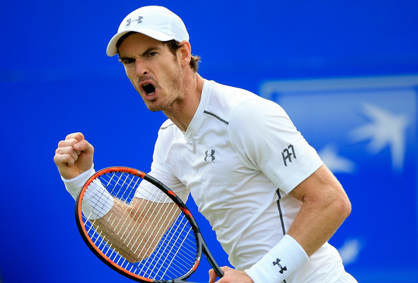 Murray celebrates winning a point during his second round match. Photo: Getty Images