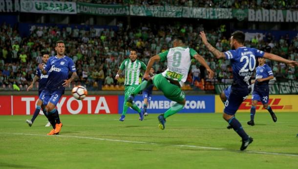 Omar Duarte marcó en el arco norte sus dos goles con Nacional. | Foto: Atlético Nacional