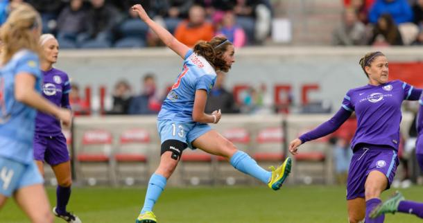 Amanda DaCosta in action with the Chicago Red Stars last season | Source: Excelle Sports