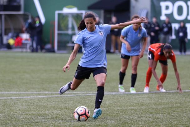 Christen Press scored twice against the Houston Dash. Source: Jenny Chuang, VAVEL USA