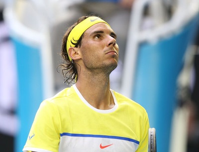 Nadal looks bewildered during his stunning Australian Open loss. Photo: Michael Dodge/Getty Images