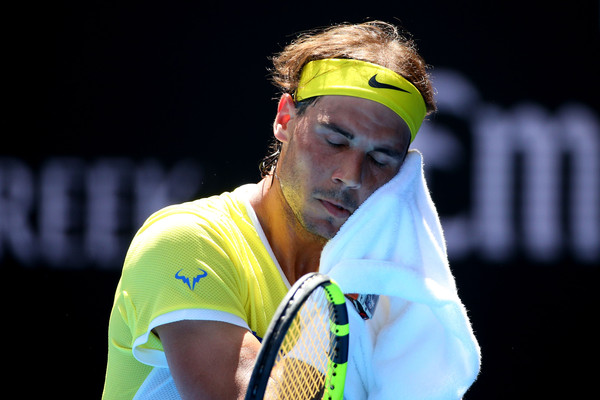 Nadal looks frustrated during his first round loss at the Australian Open. Photo: Michael Dodge/Getty Images