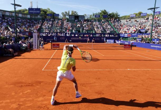 Nadal plays a forehand during his quarterfinal victory. Photo: Argentina Open