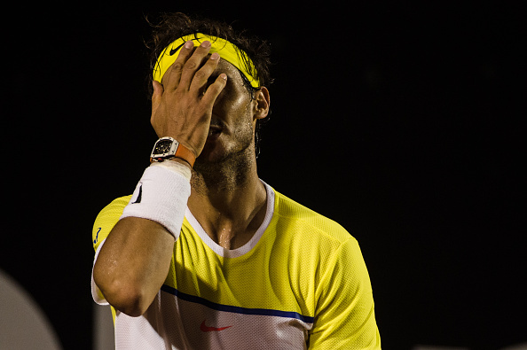 Rafael Nadal reacts to a lost point during his semifinal. Photo: Yasuyoshi Chiba/Getty Images/AFP