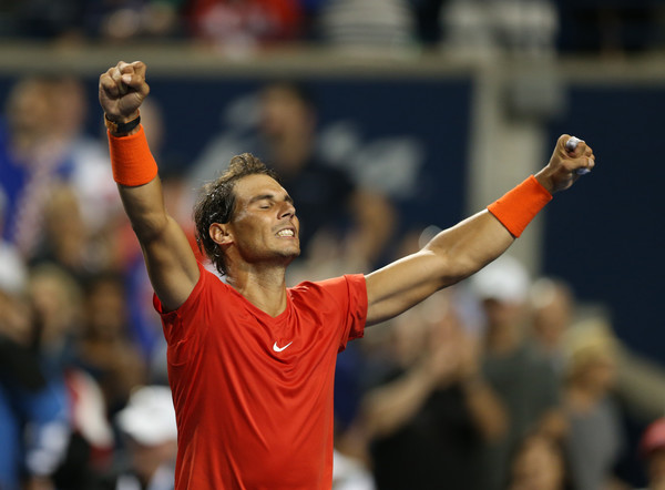 Nadal celebrates his epic victory over Cilic. Photo: Getty Images