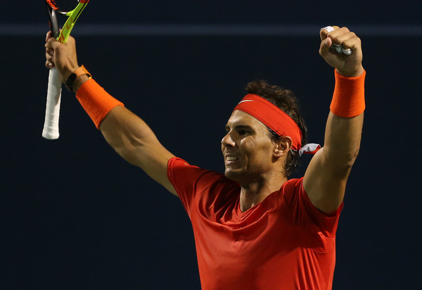 Nadal is through to the semifinals in Toronto for the third time, seen here celebrating his win over Cilic. Photo: Getty Images