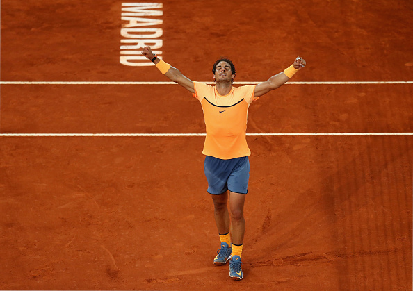Rafael Nadal celebrates his victory over Sousa. Photo: Julian Finney/Getty Images