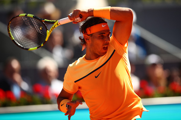 Rafael Nadal follows through on his forehand, which was on point in this match. Photo: Clive Brunskill/Getty Images