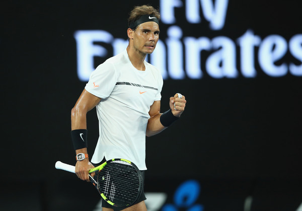 Nadal celebrates a point during his second round win. Photo: Clive Brunskill/Getty Images