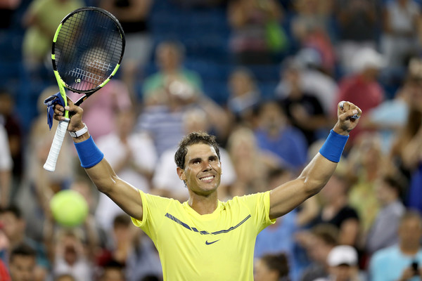 Nadal celebrates his second round win in Cincinnati. Photo: Matthew Stockman/Getty Images