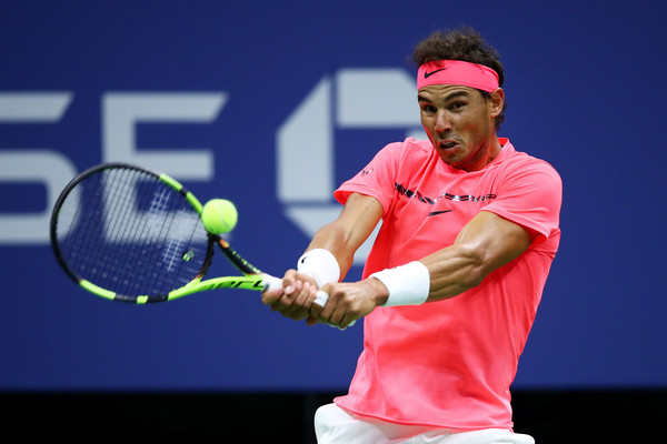 Nadal rips a backhand during his third-round win. Photo: Clive Brunskill/Getty Images