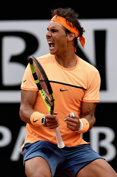 Nadal celebrates converting his match point. Photo: Dennis Grombkowski/Getty Images