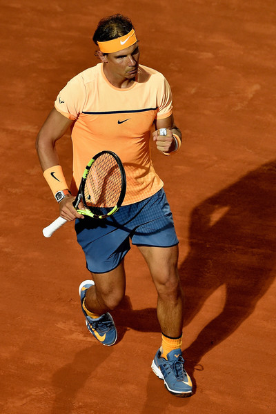 Rafael Nadal fires himself up during the second round. Photo: Dennis Grombkowski/Getty Images