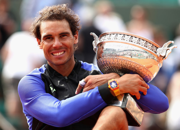 Nadal holds his French Open trophy back in June. Photo: Julian Finney/Getty Images