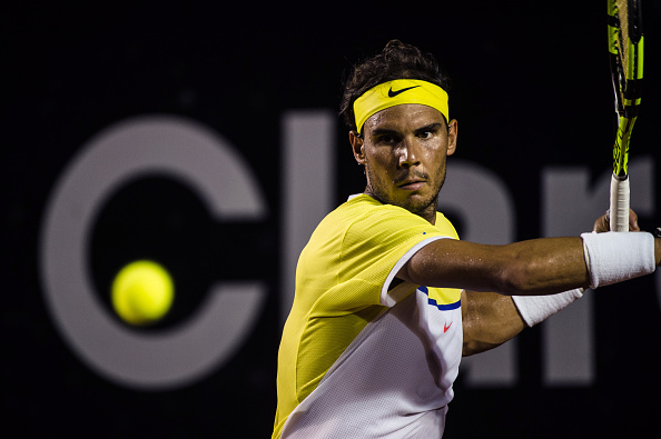 Rafael Nadal hits a forehand during the semifinals. Photo: Yasuyoshi Chiba/Getty Images/AFP