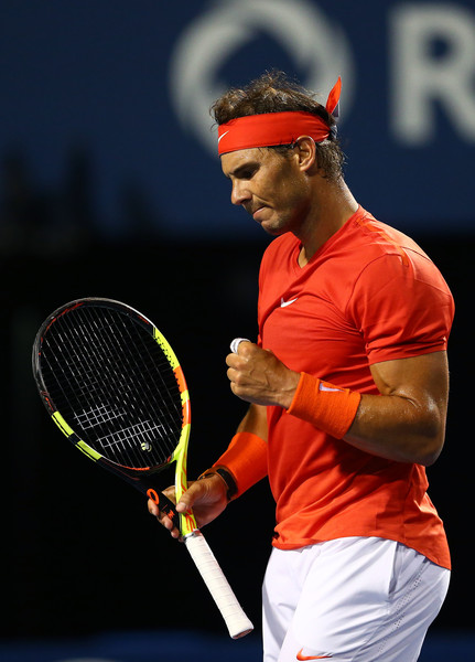 Nadal celebrates a point during the quarterfinal win. Photo: Getty Images