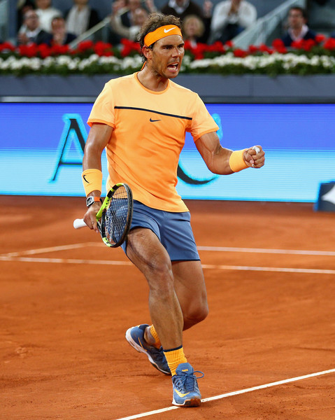 Rafael Nadal pumps his fist during his tense quarterfinal victory. Photo: Clive Brunskill/Getty Images