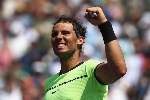 Nadal celebrates his semifinal victory. Photo: Julian Finney/Getty Images