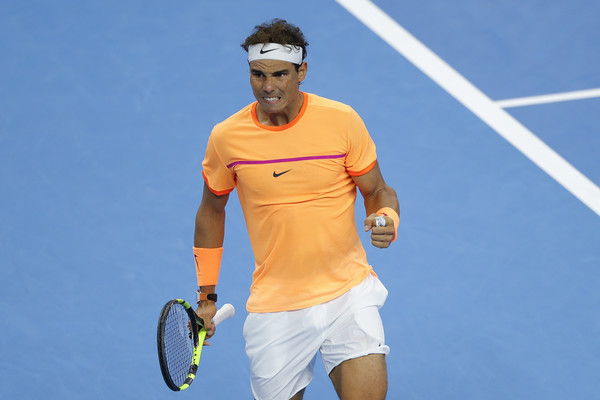 Rafael Nadal reacts during his surprise quarterfinal loss this past week in Beijing. Photo: Lintao Zhang/Getty Images