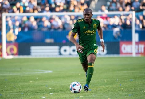 Darlington Nagbe, seen here in a game agains the LA Galaxy, almost scored an amazing goal | Source: Shaun Clark - Getty Images